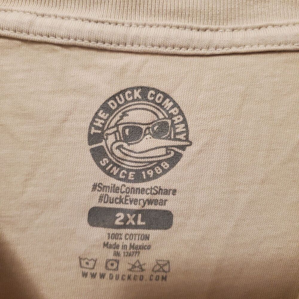 The Duck Company Blue Ridge Georgia Dog Fish Graphic T-Shirt Mens 2XL Tan Cotton - Picture 4 of 13